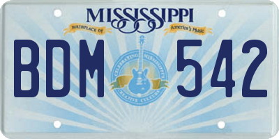 MS license plate BDM542
