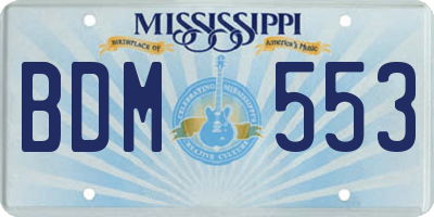 MS license plate BDM553