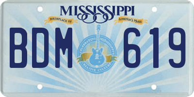 MS license plate BDM619