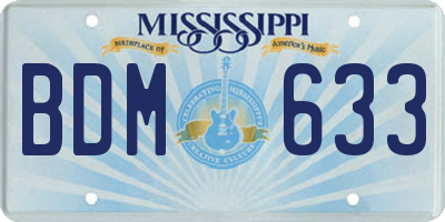 MS license plate BDM633