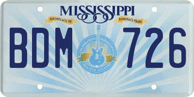 MS license plate BDM726