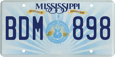 MS license plate BDM898