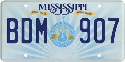 MS license plate BDM907