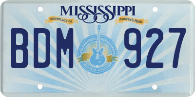 MS license plate BDM927