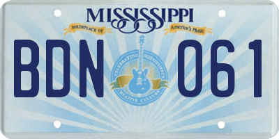 MS license plate BDN061