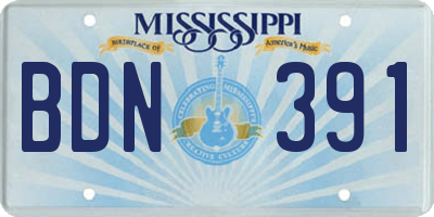 MS license plate BDN391