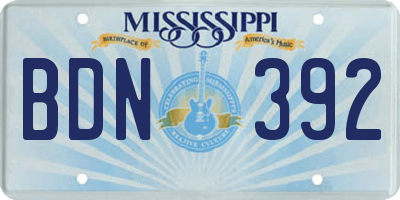 MS license plate BDN392