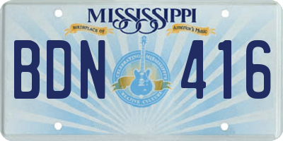 MS license plate BDN416