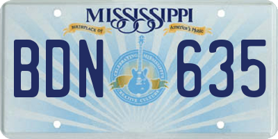 MS license plate BDN635