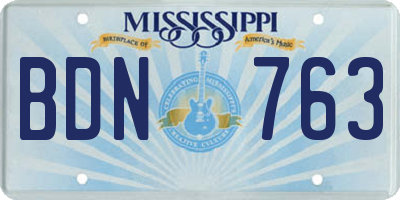 MS license plate BDN763