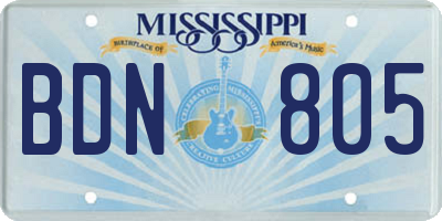 MS license plate BDN805