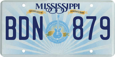 MS license plate BDN879