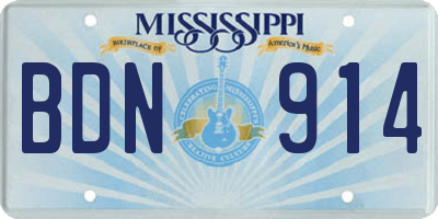 MS license plate BDN914
