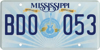MS license plate BDO053