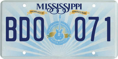 MS license plate BDO071
