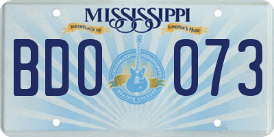 MS license plate BDO073