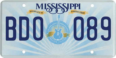 MS license plate BDO089