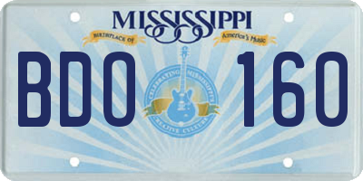 MS license plate BDO160
