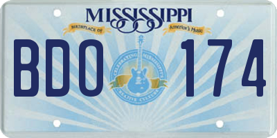 MS license plate BDO174