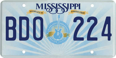MS license plate BDO224