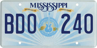 MS license plate BDO240