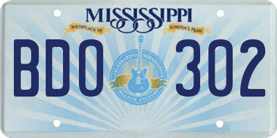 MS license plate BDO302