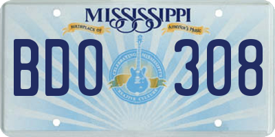 MS license plate BDO308