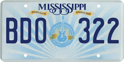 MS license plate BDO322