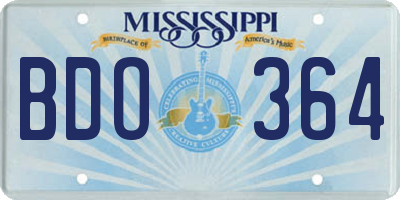 MS license plate BDO364
