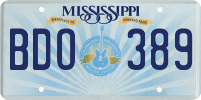 MS license plate BDO389
