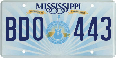 MS license plate BDO443