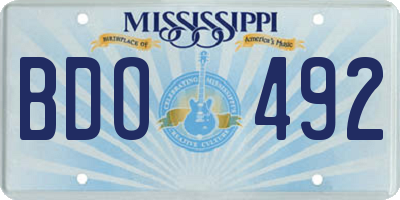 MS license plate BDO492