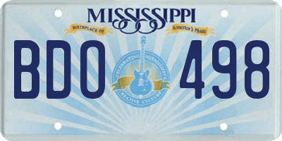 MS license plate BDO498