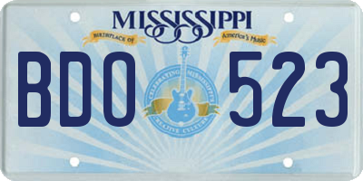 MS license plate BDO523