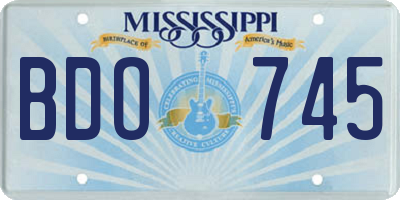 MS license plate BDO745
