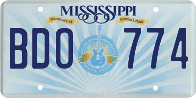 MS license plate BDO774
