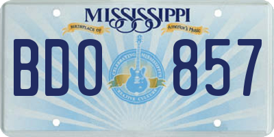 MS license plate BDO857