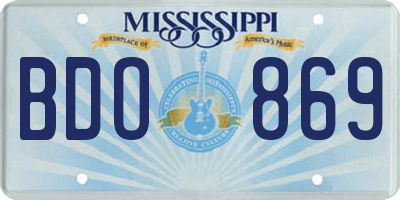 MS license plate BDO869