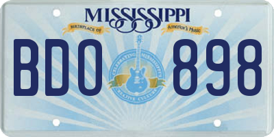 MS license plate BDO898