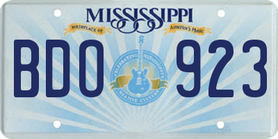 MS license plate BDO923