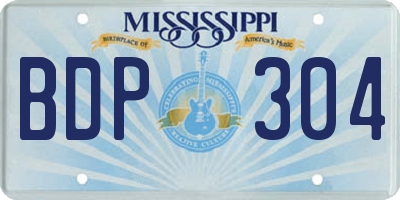 MS license plate BDP304