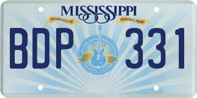 MS license plate BDP331