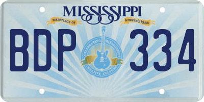 MS license plate BDP334
