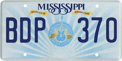 MS license plate BDP370