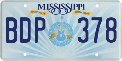 MS license plate BDP378