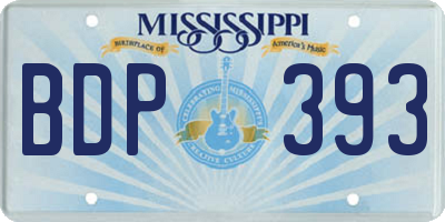 MS license plate BDP393