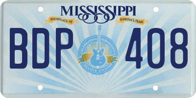 MS license plate BDP408
