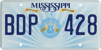 MS license plate BDP428