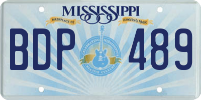 MS license plate BDP489