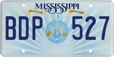 MS license plate BDP527